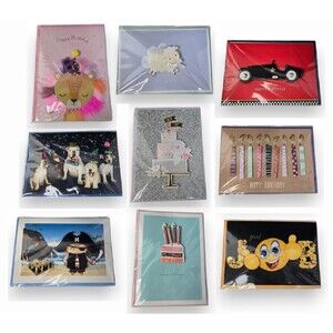Burgoyne All Occasion Greeting Cards Hand Crafted Embellished Mixed Lot of 9 NEW